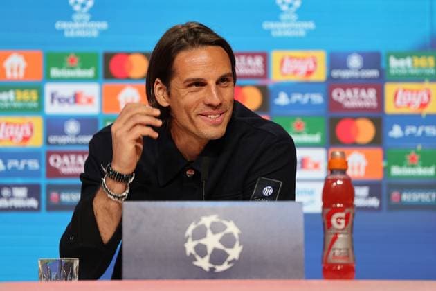 Yann Sommer Inter Milan, 01 at the press conference, laughs, GER, International Press Conference, Inter Milan, Football, UEFA Champions League, quarter-final first leg, 2024 2025 season, 07 04 2025, GER, International Press Conference, Inter Milan, Football, UEFA Champions League, quarter-final first leg, 2024 2025 season, 07 04 2025 Muenchen Copyright: xEibner-Pressefoto JennixMaulx EP_JML