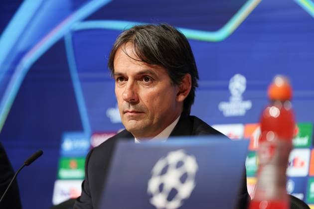 Simone Inzaghi Inter Milan, Head coach at the press conference, GER, International press conference, Inter Milan, Football, UEFA Champions League, Quarter-final first leg, 2024 2025 season, 07 04 2025, GER, International press conference, Inter Milan, Football, UEFA Champions League, Quarter-final first leg, 2024 2025 season, 07 04 2025 Munich Copyright: xEibner-Pressefoto JennixMaulx EP_JML