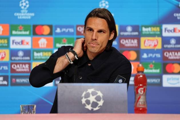 Yann Sommer Inter Milan, 01 at the press conference, GER, International press conference, Inter Milan, Football, UEFA Champions League, quarter-final first leg, 2024 2025 season, 07 04 2025, GER, International press conference, Inter Milan, Football, UEFA Champions League, quarter-final first leg, 2024 2025 season, 07 04 2025 Munich Copyright: xEibner-Pressefoto JennixMaulx EP_JML
