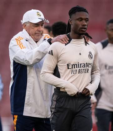 Real Madrid training session Camavinga in action during the training session at the Emirates stadium, in London, UK, today April 7, 2025. Copyright: xx 0L3A2173