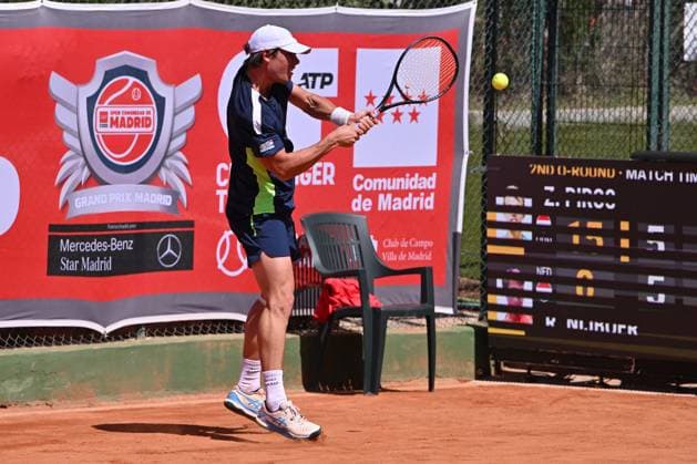 April 7, 2025, Madrid, Madrid, Spain: RYAN NIJBOER (NED) playing the tennis match of the ATP, Tennis Herren Challenger 100 Open Comunidad de Madrid, at the Club de Campo Villa de Madrid on April 7, 2025. Madrid Spain - ZUMAc312 20250407_zsp_c312_196 Copyright: xOscarxManuelxSanchezx