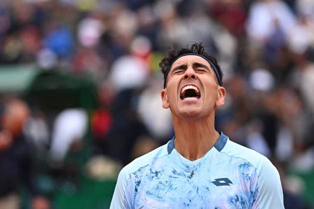 Sport Bilder des Tages Monaco Tennis Rolex Masters - Monaco Alejandro Tabilo (CHI) during his first round match at the Tennis Monaco Rolex Masters in Monte Carlo, on April, 7, 2025. Photo by Corinne Dubreuil ABACAPRESS.COM Monaco Monaco  Copyright: xDubreuilxCorinne ABACAx