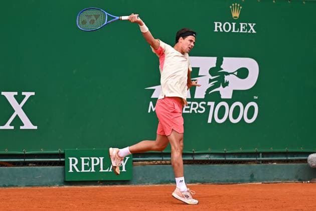 Monaco Tennis Rolex Masters - Monaco Daniel Altmaier (GER) during his first round match at the Tennis Monaco Rolex Masters in Monte Carlo, on April, 7, 2025. Photo by Corinne Dubreuil ABACAPRESS.COM Monaco Monaco  Copyright: xDubreuilxCorinne ABACAx