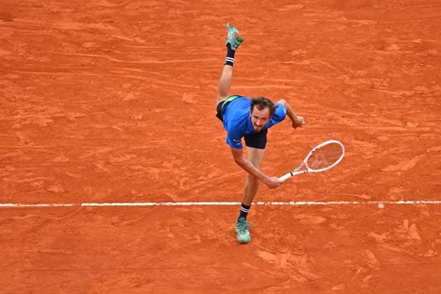 Monaco Tennis Rolex Masters - Monaco Daniil Medvedev (RUS) during his first round match at the Tennis Monaco Rolex Masters in Monte Carlo, on April, 7, 2025. Photo by Corinne Dubreuil ABACAPRESS.COM Monaco Monaco  Copyright: xDubreuilxCorinne ABACAx