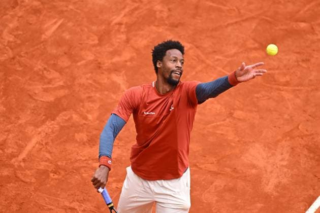 Monaco Tennis Rolex Masters - Monaco Gael Monfils (FRA) during his first round match at the Tennis Monaco Rolex Masters in Monte Carlo, on April, 7, 2025. Photo by Corinne Dubreuil ABACAPRESS.COM Monaco Monaco  Copyright: xDubreuilxCorinne ABACAx
