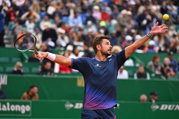 Monaco Tennis Rolex Masters - Monaco Stan Wawrinka (SUI) during his first round match at the Tennis Monaco Rolex Masters in Monte Carlo, on April, 7, 2025. Photo by Corinne Dubreuil ABACAPRESS.COM Monaco Monaco  Copyright: xDubreuilxCorinne ABACAx