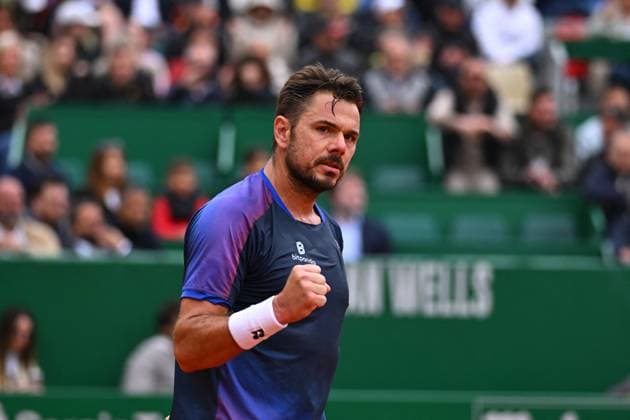 Monaco Tennis Rolex Masters - Monaco Stan Wawrinka (SUI) during his first round match at the Tennis Monaco Rolex Masters in Monte Carlo, on April, 7, 2025. Photo by Corinne Dubreuil ABACAPRESS.COM Monaco Monaco  Copyright: xDubreuilxCorinne ABACAx