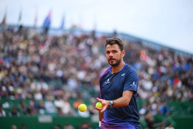Monaco Tennis Rolex Masters - Monaco Stan Wawrinka (SUI) during his first round match at the Tennis Monaco Rolex Masters in Monte Carlo, on April, 7, 2025. Photo by Corinne Dubreuil ABACAPRESS.COM Monaco Monaco  Copyright: xDubreuilxCorinne ABACAx