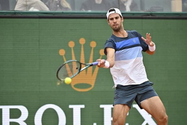 Tennis : Rolex Monte Carlo Masters 2025 - ATP, Tennis Herren - 07 04 2025 Tennis : Rolex Monte Carlo Masters 2025 - Atp - Karen Khachanov Monaco  Copyright: xChryslenexCaillaudx