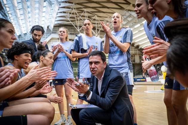 Basketball Berlin 07 04 2025 Season 2024 2025 Toyota Womens Basketball Bundesliga Playoff Semifinal Game 2 Alba Berlin Saarlouis Royals Cristo Cabrera Alba, Coach