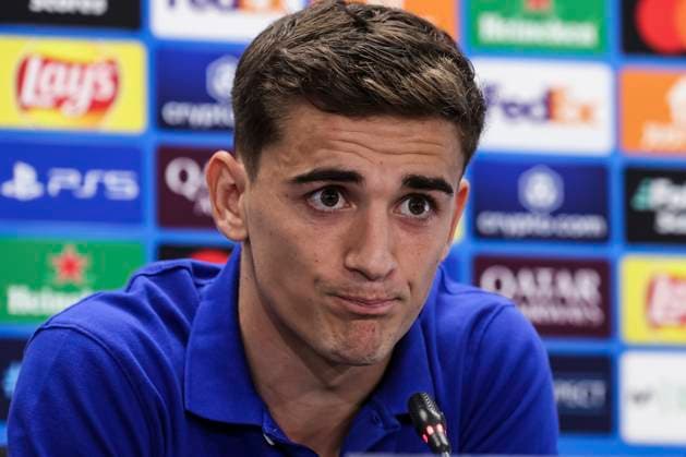 April 8, 2025, Sant Joan Despi, Barcelona, SPAIN: Pablo Martin Gavira Gavi of FC Barcelona, Barca attends his press conference, PK, Pressekonferenz during the training day of FC Barcelona ahead the UEFA Champions League, football match against Borussia Dortmund at Ciudad Esportiva Joan Gamper on April 08, 2025 in Sant Joan Despi, Barcelona, Spain. Sant Joan Despi SPAIN - ZUMAa181 20250408_zaa_a181_076 Copyright: xJavierxBorregox