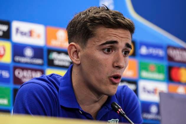 April 8, 2025, Sant Joan Despi, Barcelona, SPAIN: Pablo Martin Gavira Gavi of FC Barcelona, Barca attends his press conference, PK, Pressekonferenz during the training day of FC Barcelona ahead the UEFA Champions League, football match against Borussia Dortmund at Ciudad Esportiva Joan Gamper on April 08, 2025 in Sant Joan Despi, Barcelona, Spain. Sant Joan Despi SPAIN - ZUMAa181 20250408_zaa_a181_066 Copyright: xJavierxBorregox