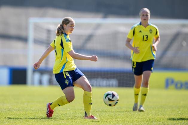 250408 Hannah Sjödahl of Sweden during the UEFA Women s Under 19 Euro Qualifier football match between Italy and Sweden on April 8, 2025 in Forli Photo Cristiano Mazzi BILDBYRAN code XY XY0057 fotboll football soccer fotball f19 landslag em kval euro qualifier italy sverige sweden dam bbeng  Copyright: CRISTIANOxMAZZI BB250408BB418