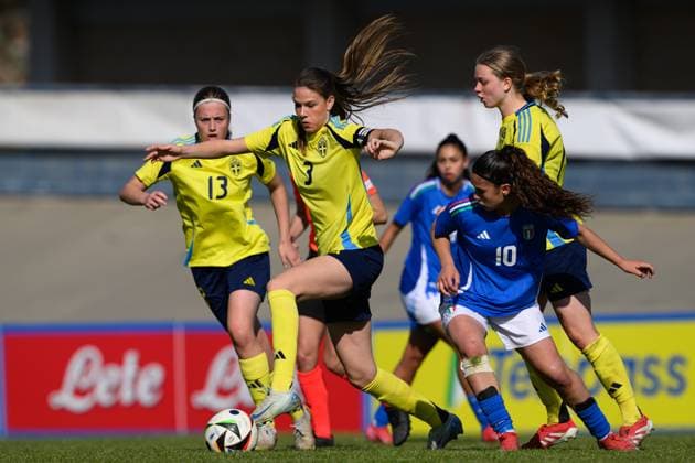 250408 Bella Andersson of Sweden during the UEFA Women s Under 19 Euro Qualifier football match between Italy and Sweden on April 8, 2025 in Forli Photo Cristiano Mazzi BILDBYRAN code XY XY0057 fotboll football soccer fotball f19 landslag em kval euro qualifier italy sverige sweden dam bbeng  Copyright: CRISTIANOxMAZZI BB250408BB564