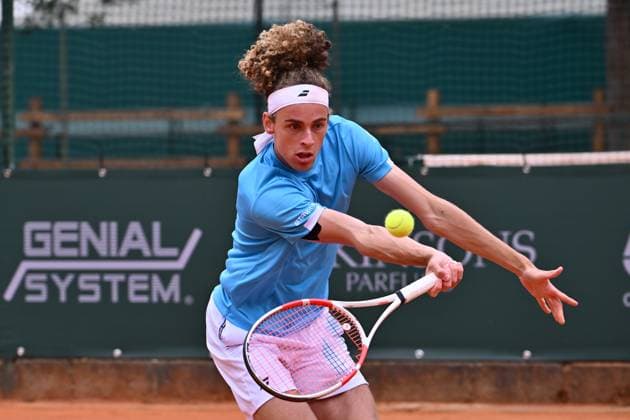 Atkinson Monza Open 2025 Mika Brunold of Switzerland participates in the ATP, Tennis Herren Challenger Atkinson Monza Open 2025 at Villa Reale Tennis in Monza, Italy, on April 8, 2023. Monza Italy  Copyright: xMichelexMaravigliax originalFilename:maraviglia-tennisat250408_npIRe.jpg