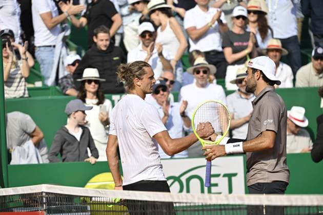 Tennis : Rolex Monte Carlo Masters 2025 - ATP, Tennis Herren - 08 04 2025 Tennis : Rolex Monte Carlo Masters 2025 - Atp - Alexander Zverev et Matteo Berrettini Monaco  Copyright: xChryslenexCaillaudx