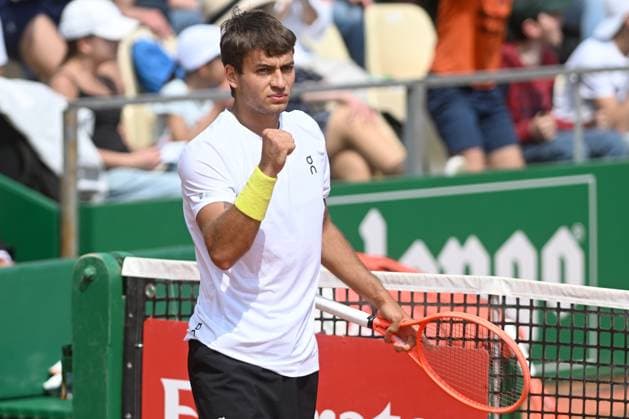 FLAVIO COBOLLI, Italia, Monte Carlo Masters 2025, Lajovic vs Cobolli, 4-6 2-6 , 08-04-2025, Esultanza, Celebration, Jubel TENNIS MONTE CARLO MASTERS 2025