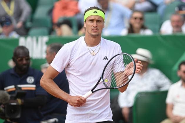 ALEXANDER ZVEREV, Germania, Monte Carlo Masters 2025, Berrettini vs Zverev, 6-2 3-6 5-7 , 08-04-2025, Azione, Action, Single shot TENNIS MONTE CARLO MASTERS 2025