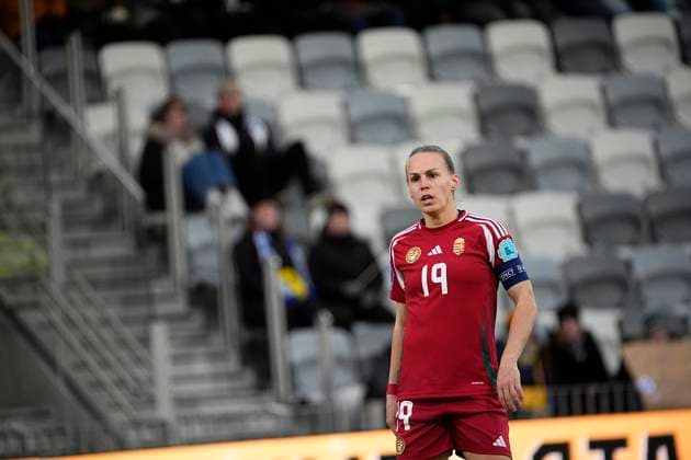 Dora Zeller of Hungary during the UEFA WomenÂ s Nations League match between Finland and Hungary at the Tammela Stadion on 8th April 2025 in Tampere, Finland. (Kalle Parkkinen Newspix24)  Copyright: xKALLExPARKKINENx _KP96158