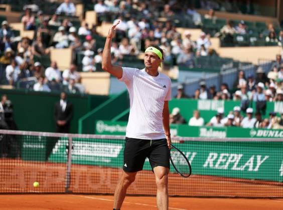 Rolex Monte-Carlo Masters PHOTOPQR NICE MATIN Dylan Meiffret ; Monaco ; 08 04 2025 ; 1ers tours du Rolex Monte-Carlo Masters. ICI : Match entre Alexander Zverev et Matteo Berrettini. L italien remporte le match ICI : Zverev Rolex Monte-Carlo Masters at Monte-Carlo Country Club on April 8, 2025 Monaco France  Copyright: xPHOTOPQR NICExMATIN MAXPPPxDylanxMeiffretx 20250408NIM9844 20250408NIM9844