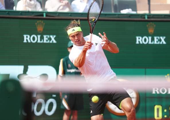 Rolex Monte-Carlo Masters PHOTOPQR NICE MATIN Dylan Meiffret ; Monaco ; 08 04 2025 ; 1ers tours du Rolex Monte-Carlo Masters. ICI : Match entre Alexander Zverev et Matteo Berrettini. L italien remporte le match ICI : Zverev Rolex Monte-Carlo Masters at Monte-Carlo Country Club on April 8, 2025 Monaco France  Copyright: xPHOTOPQR NICExMATIN MAXPPPxDylanxMeiffretx 20250408NIM9850 20250408NIM9850