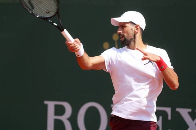 Rolex Monte-Carlo Masters PHOTOPQR NICE MATIN Dylan Meiffret ; Monaco ; 08 04 2025 ; 1ers tours du Rolex Monte-Carlo Masters. Djokovic a l entrainement Rolex Monte-Carlo Masters at Monte-Carlo Country Club on April 8, 2025 Monaco France  Copyright: xPHOTOPQR NICExMATIN MAXPPPxDylanxMeiffretx 20250408NIM0042 20250408NIM0042