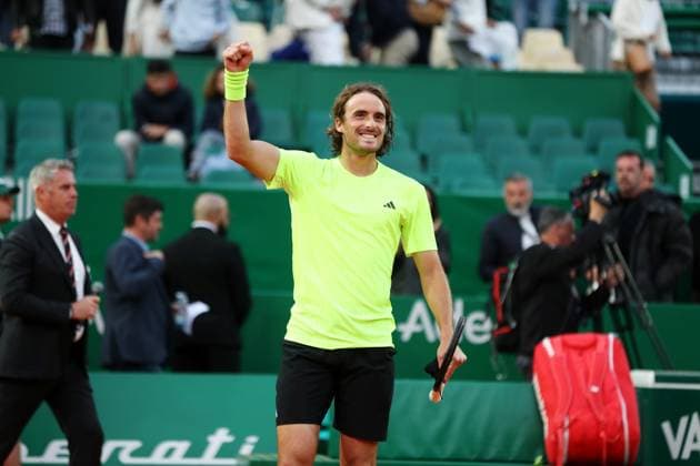 Rolex Monte-Carlo Masters PHOTOPQR NICE MATIN Dylan Meiffret ; Monaco ; 08 04 2025 ; 1ers tours du Rolex Monte-Carlo Masters. ICI : Stefanos Tsitsipas Monaco France  Copyright: xPHOTOPQR NICExMATIN MAXPPPxDylanxMeiffretx 20250408NIM0218 20250408NIM0218