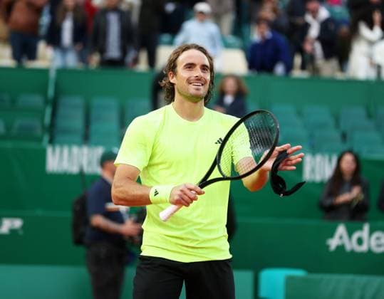 Rolex Monte-Carlo Masters PHOTOPQR NICE MATIN Dylan Meiffret ; Monaco ; 08 04 2025 ; 1ers tours du Rolex Monte-Carlo Masters. ICI : Stefanos Tsitsipas Monaco France  Copyright: xPHOTOPQR NICExMATIN MAXPPPxDylanxMeiffretx 20250408NIM0219 20250408NIM0219