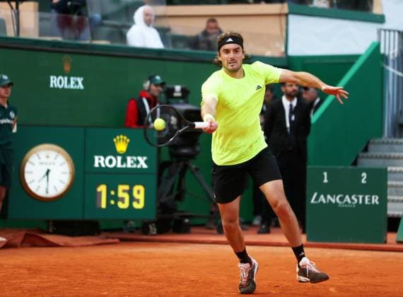 Rolex Monte-Carlo Masters PHOTOPQR NICE MATIN Dylan Meiffret ; Monaco ; 08 04 2025 ; 1ers tours du Rolex Monte-Carlo Masters. ICI : Stefanos Tsitsipas Monaco France  Copyright: xPHOTOPQR NICExMATIN MAXPPPxDylanxMeiffretx 20250408NIM0224 20250408NIM0224
