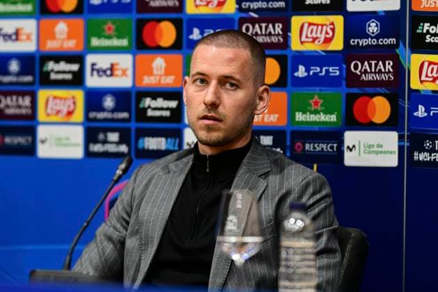 Waldemar Anton 3 Borussia Dortmund , Press conference before FC Barcelona vs Borussia Dortmund, Football, Champions League, Round of 16, 08 04 2025 Barcelona Catalonia Spain Copyright: xkolbert-press MarcxNiemeyerx
