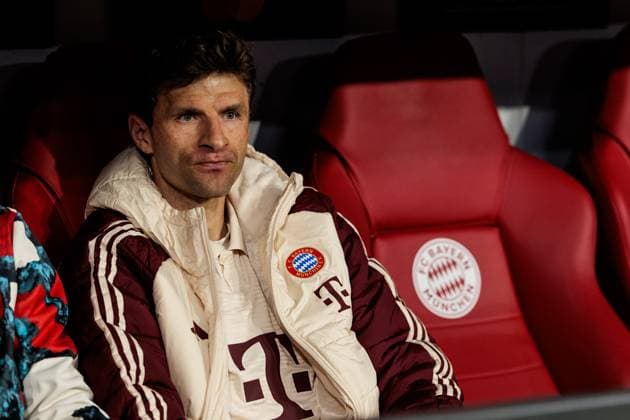 UEFA Champions League quarter-final FC Bayern Munich Inter Milan 08 04 2025 Thomas Müller FC Bayern Munich, 25 on the bench UEFA Champions League quarter-final FC Bayern Munich Inter Milan, Munich, Allianz Arena on 08 04 2025 Copyright: xBEAUTIFULxSPORTS Wunderlx