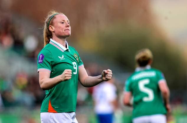 UEFA Women s Nations League 2025, Tallaght Stadium, Dublin 8 4 2025 Republic of Ireland WNT vs Greece Ireland s Amber Barrett Amber Barrett 8 4 2025  Copyright: x INPHO RyanxByrnex RB2_4940