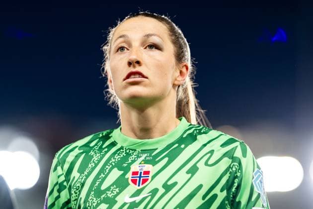 250408 Goalkeeper Cecilie Fiskerstrand of Norway after the UEFA Women™s Nations League football match between Norway and France on April 8, 2025 in Oslo Photo Vegard Grott BILDBYRAN kod VG VG0749 bbeng fotboll football soccer fotball nations league landskamp norge norway dam frankrike france uefa womens nations league  Copyright: VEGARDxGRoTT BB250408VG066