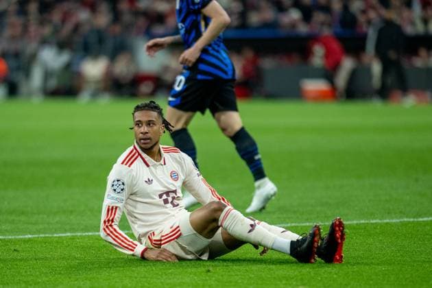 Michael Olise FC Bayern Muenchen, 17 , GER, FC Bayern Muenchen vs Inter Milan, Football, UEFA, Champions League, fourth-final, first leg, 2024 2025 season, 08 04 2025, GER, FC Bayern Muenchen vs Inter Milan, Football, UEFA, Champions League, fourth-final, first leg, 2024 2025 season, 08 04 2025 Muenchen Copyright: xEibner-Pressefotox EP_EER