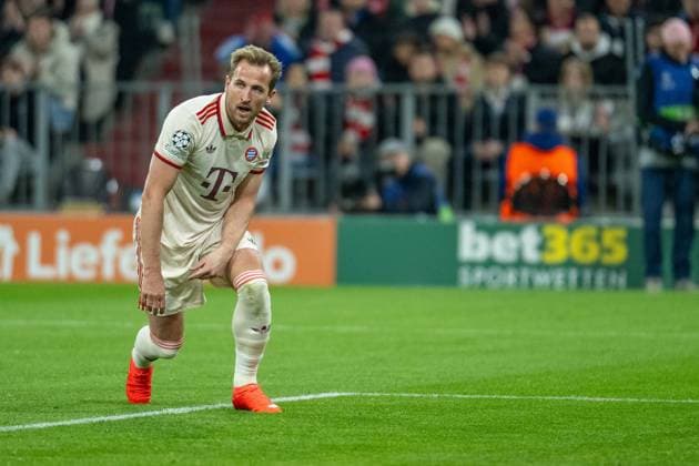 Harry Kane FC Bayern Muenchen, 09 , GER, FC Bayern Muenchen vs Inter Milan, Football, UEFA, Champions League, fourth-final, first leg, 2024 2025 season, 08 04 2025, GER, FC Bayern Muenchen vs Inter Milan, Football, UEFA, Champions League, fourth-final, first leg, 2024 2025 season, 08 04 2025 Muenchen Copyright: xEibner-Pressefotox EP_EER