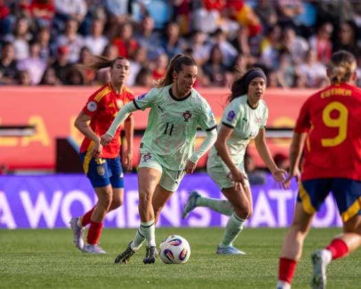 April 8, 2025, Vigo, Guimaraes, Spain: TATIANA PINTO from Portugal(W) seen on action during the UEFA Woman Nations League 2024 25 match between Spain(W) and Portugal(W) at Balaidos Stadium on April 8, 2025 in Vigo, Spain.Final score: Spain(W) 7 - 1 Portugal Vigo Spain - ZUMAl192 20250408_zsp_l192_027 Copyright: xMiguelxLemosx