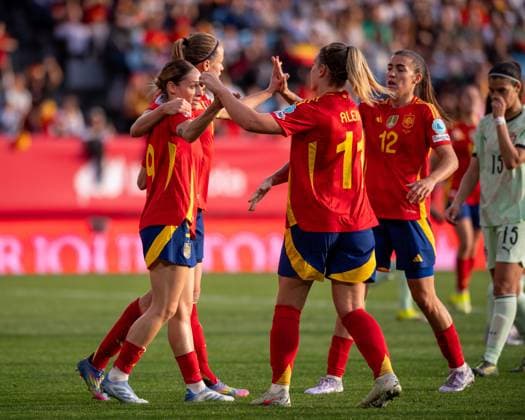 April 8, 2025, Vigo, Guimaraes, Spain: ESTHER GONZALEZ from Spain(W) celebrating her goal during the UEFA Woman Nations League 2024 25 match between Spain(W) and Portugal(W) at Balaidos Stadium on April 8, 2025 in Vigo, Spain.Final score: Spain(W) 7 - 1 Portugal Vigo Spain - ZUMAl192 20250408_zsp_l192_039 Copyright: xMiguelxLemosx
