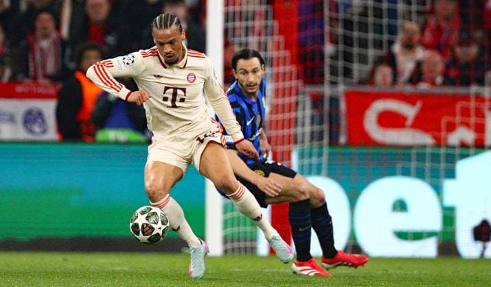 Sane , Bayern München-Inter Mailand, UEFA Champions League Viertelfinale , Fußball , in der Allianz Arena Stadion , München , Bayern , Deutschland . April 08, 2025 . Photo by: Davide Elias Ipa Photo Pressefoto DENL Copyright: xDavidexEliasx
