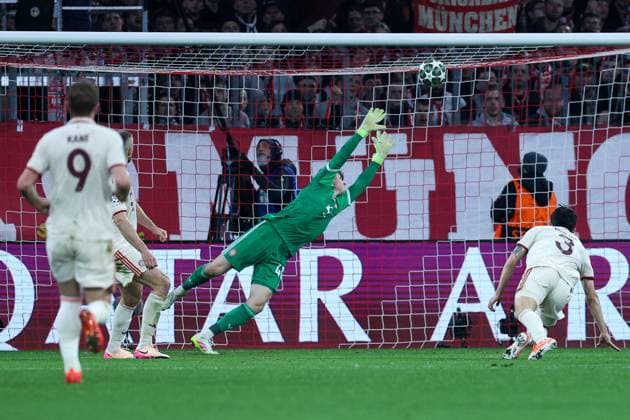 Soccer Champions League quarter final FC Bayern Munich Inter Milan on 08 04 2025 at the Allianz Arena in Munich Goal to 0 1 by Lautaro Martinez Milan xMSx