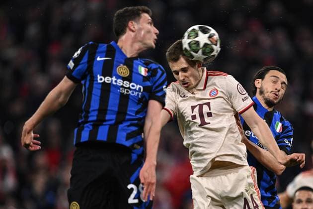 Mg Monaco di Baviera 08 04 2025 - Champions League Bayern Monaco-Inter foto Matteo Gribaudi Image nella foto: Josip Stanisic-Matteo Darmian 