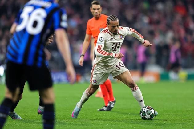 Leroy Sane FC Bayern Muenchen, 10 with ball, GER, FC Bayern Muenchen vs Inter Milan, Football, UEFA Champions League, quarter-final first leg, 2024 2025 season, 08 04 2025, GER, FC Bayern Muenchen vs Inter Milan, Football, UEFA Champions League, quarter-final first leg, 2024 2025 season, 08 04 2025 Muenchen Copyright: xEibner-Pressefoto JennixMaulx EP_JML