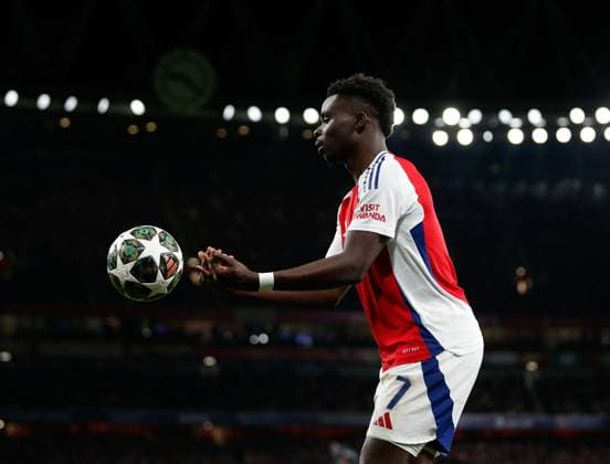 Bukayo Saka of Arsenal Arsenal v Real Madrid, Football, UEFA Champions League, Emirates Stadium, Islington, London, UK - 08 04 2025 Editorial use only  Copyright: xMattxImpey Shutterstockx 15244749av
