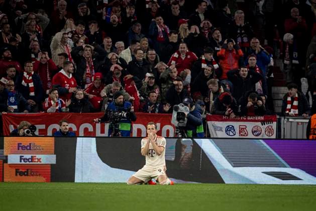 FOOTBALL : UEFA Champions League, FC Bayern Munich - Inter Milan, quarter-final, first leg, Allianz Arena. 08 04 2025 Harry Kane 9  Copyright: xelyxandroxcegarrax