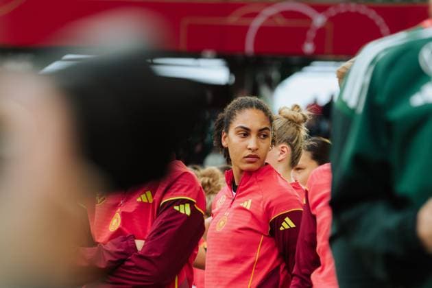 08 04 25, Women, Football, UEFA Womens Nations League, Matchday 4, Group stage, Season 2025, Germany Scotland Cora Zicai 14 Germany Wolfsburg Volkswagen Arena Niedersachsen Germany