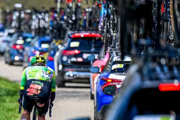 Belgian Jens Reynders of Wagner Bazin WB pictured in action during the men s race of the 113th edition of the Scheldeprijs one day cycling event, 202,8 km from Terneuzen, the Netherlands to Schoten, Belgium on Wednesday 09 April 2025. TOM GOYVAERTS TomxGoyvaerts  x120376492x