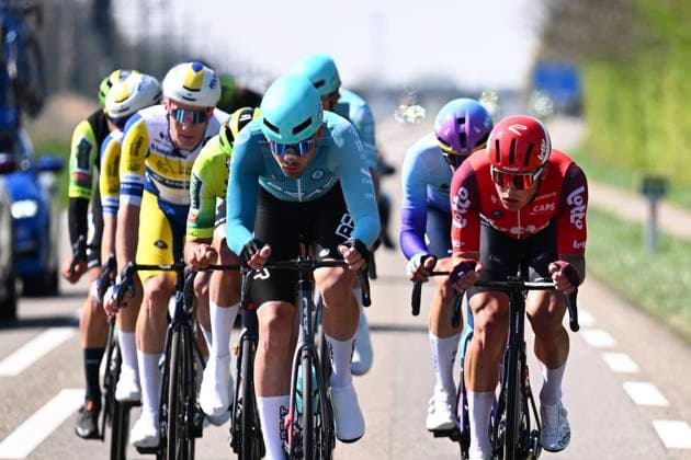 Scheldeprijs 2025 cycling race SCHOTEN, BELGIUM - APRIL 09 : Veistroffer Baptiste (FRA) of Lotto during the Men Elite UCI 1.Pro 113th Flanders Classics Scheldeprijs cycling race with start in Terneuzen and finish in Schoten (205,2 km) on April 09, 2025 in Schoten, Belgium, 09 04 2025 ( Motordriver Guy De Vuyst & Schoten Belgium  Copyright: xTomasxSiskx