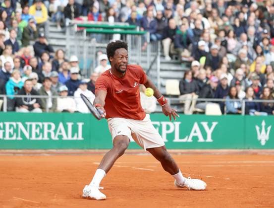 Rolex Monte-Carlo Masters PHOTOPQR NICE MATIN Dylan Meiffret ; Monaco ; 09 04 2025 ; Rolex Monte-Carlo Masters. ICI : Gael Monfils, lors de son match contre Andrei-Rublev, qu il perdra. Rolex Monte-Carlo Masters at Monte-Carlo Country Club on April 9, 2025 Monaco France  Copyright: xPHOTOPQR NICExMATIN MAXPPPxDylanxMeiffretx 20250409NIM1833 20250409NIM1833