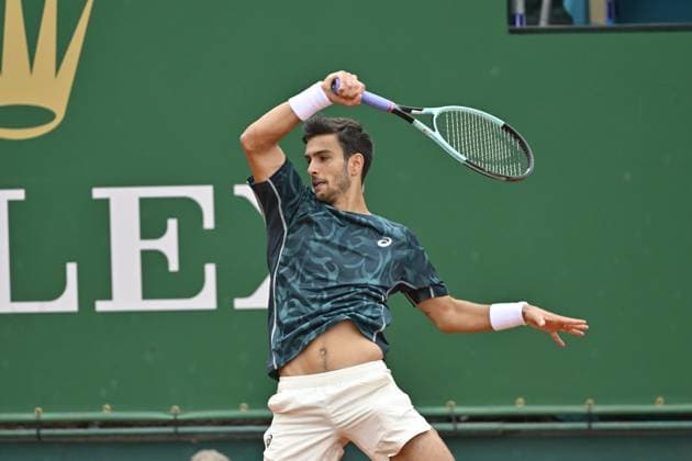 Tennis : Rolex Monte Carlo Masters 2025 - ATP, Tennis Herren - 08 04 2025 Tennis : Rolex Monte Carlo Masters 2025 - Atp - Lorenzo Musetti Monaco  Copyright: xChryslenexCaillaudx