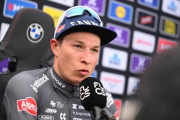 Scheldeprijs 2025 cycling race SCHOTEN, BELGIUM - APRIL 09 : Philipsen Jasper (BEL) of Alpecin - Deceuninck during the Men Elite UCI 1.Pro 113th Flanders Classics Scheldeprijs cycling race with start in Terneuzen and finish in Schoten (205,2 km) on April 09, 2025 in Schoten, Belgium, 09 04 2025 ( Motordriver Guy De Vuyst & Schoten Belgium  Copyright: xTomasxSiskx