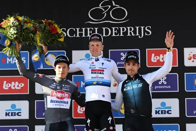 09-04-2025 Scheldeprijs; 2025, Soudal - Quick Step; 2025, Alpecin - Deceuninck; 2025, Q36.5; Merlier, Tim; Philipsen, Jasper; Moschetti, Claudio; Schoten; 